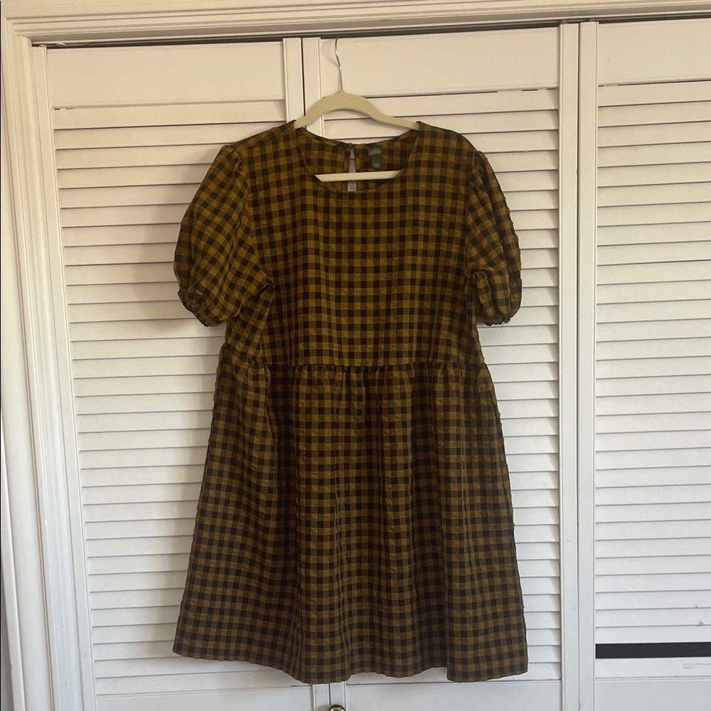 Wild Fable Plaid Dress in Black and Gold